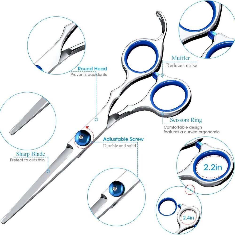 Hair Cutting Scissors Shears Set, Professional Home Haircutting Scissors Thinnin - Picture 2 of 7